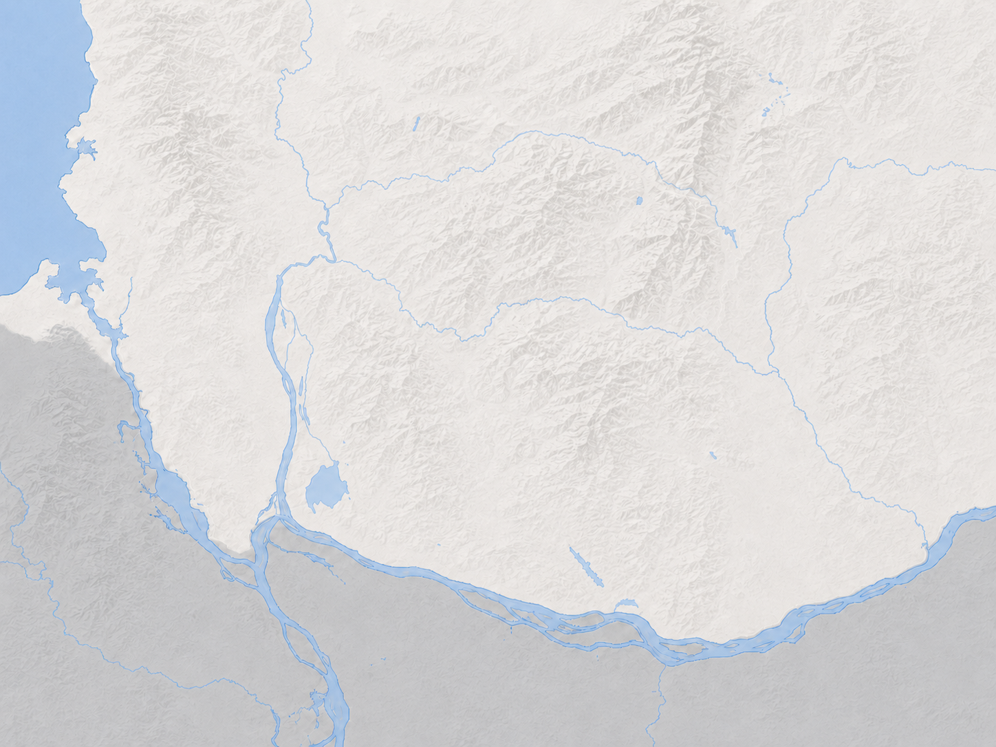Muted regional map highlighting Vancouver, Camas, and Washougal in Southwest Washington
